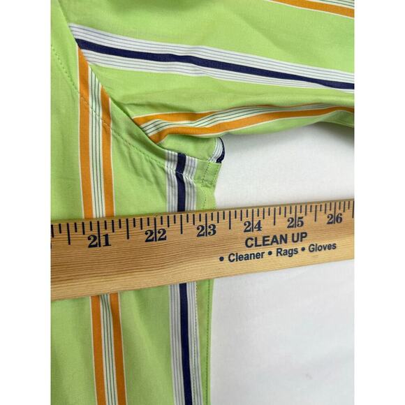Robert Graham Men's Large Lime Green/Purple Striped Long Sleeve Button Up Shirt - Picture 6 of 7